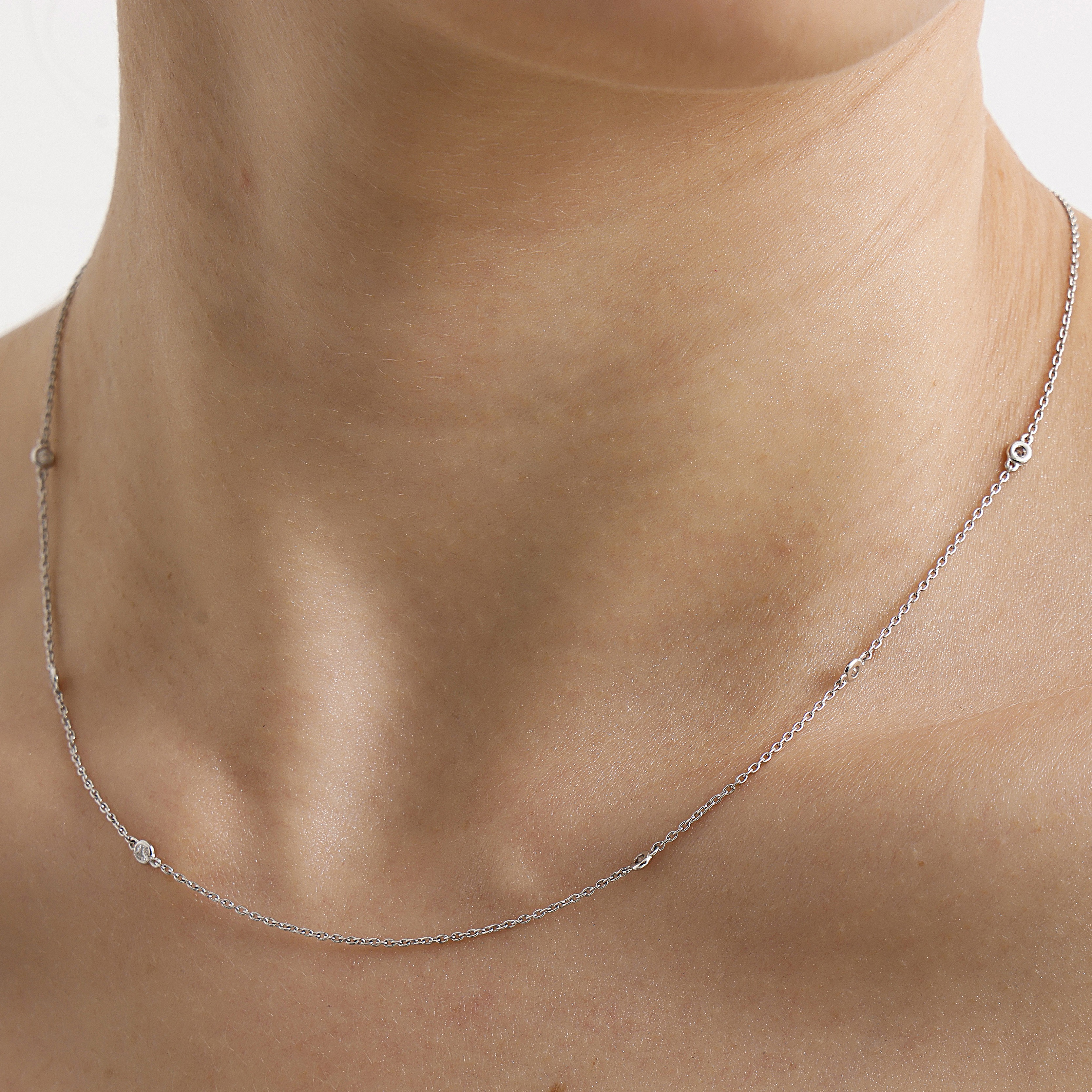 Delicate Diamond Station Necklace